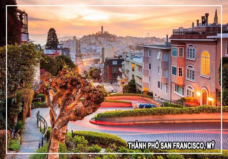 thành phố San Francisco - Đường hoa Lombar, San Francisco, Hoa Kỳ.