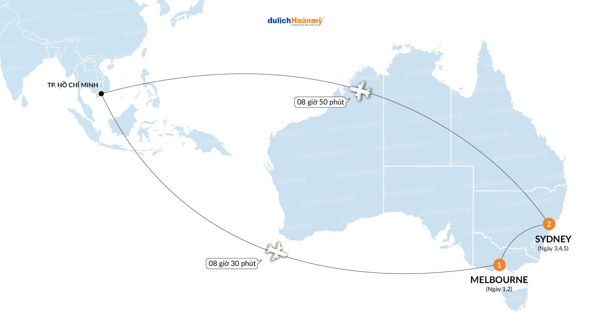 CT TOUR CT TOUR MELBOURNE - SYDNEY - Map