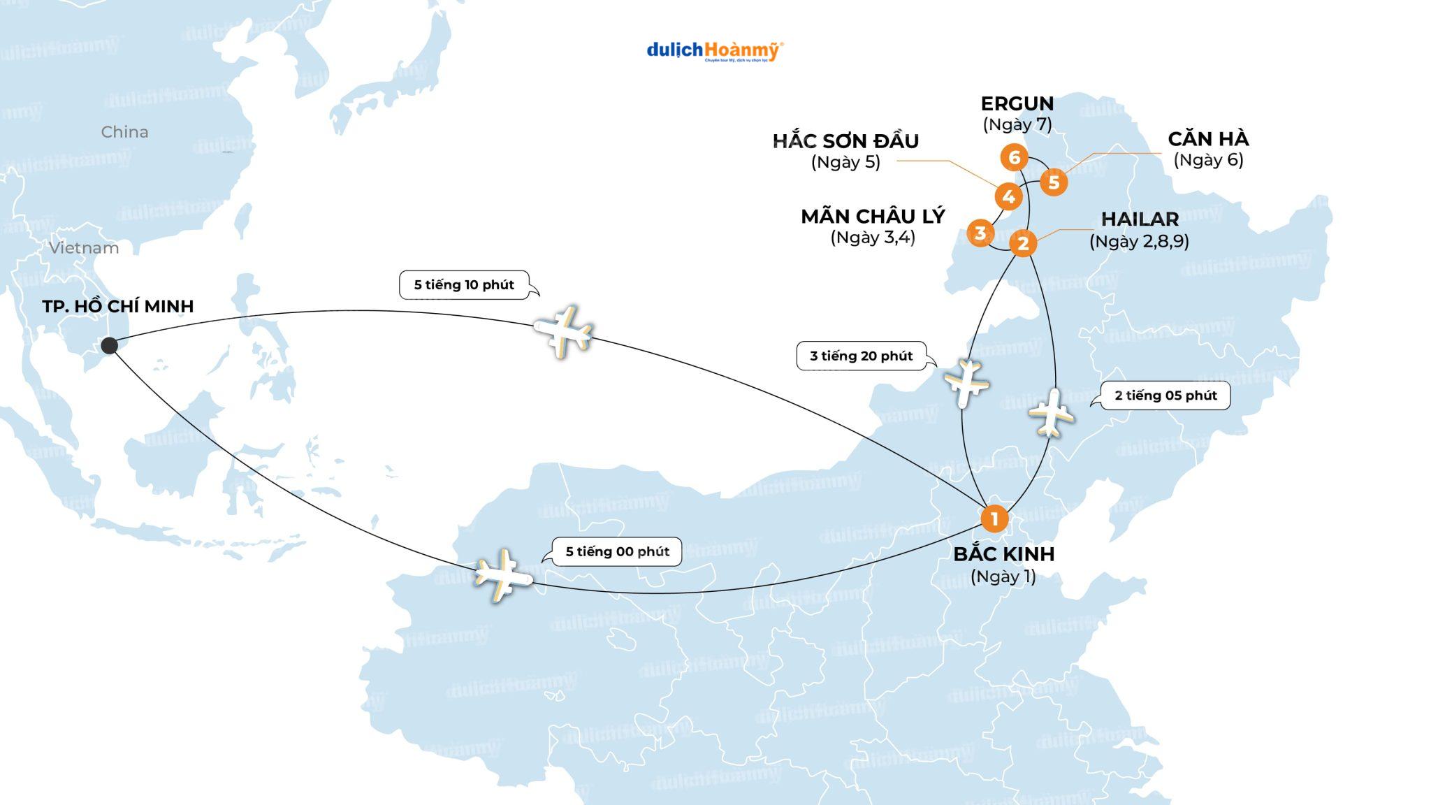 CT TOUR BẮC KINH - NỘI MÔNG - Map