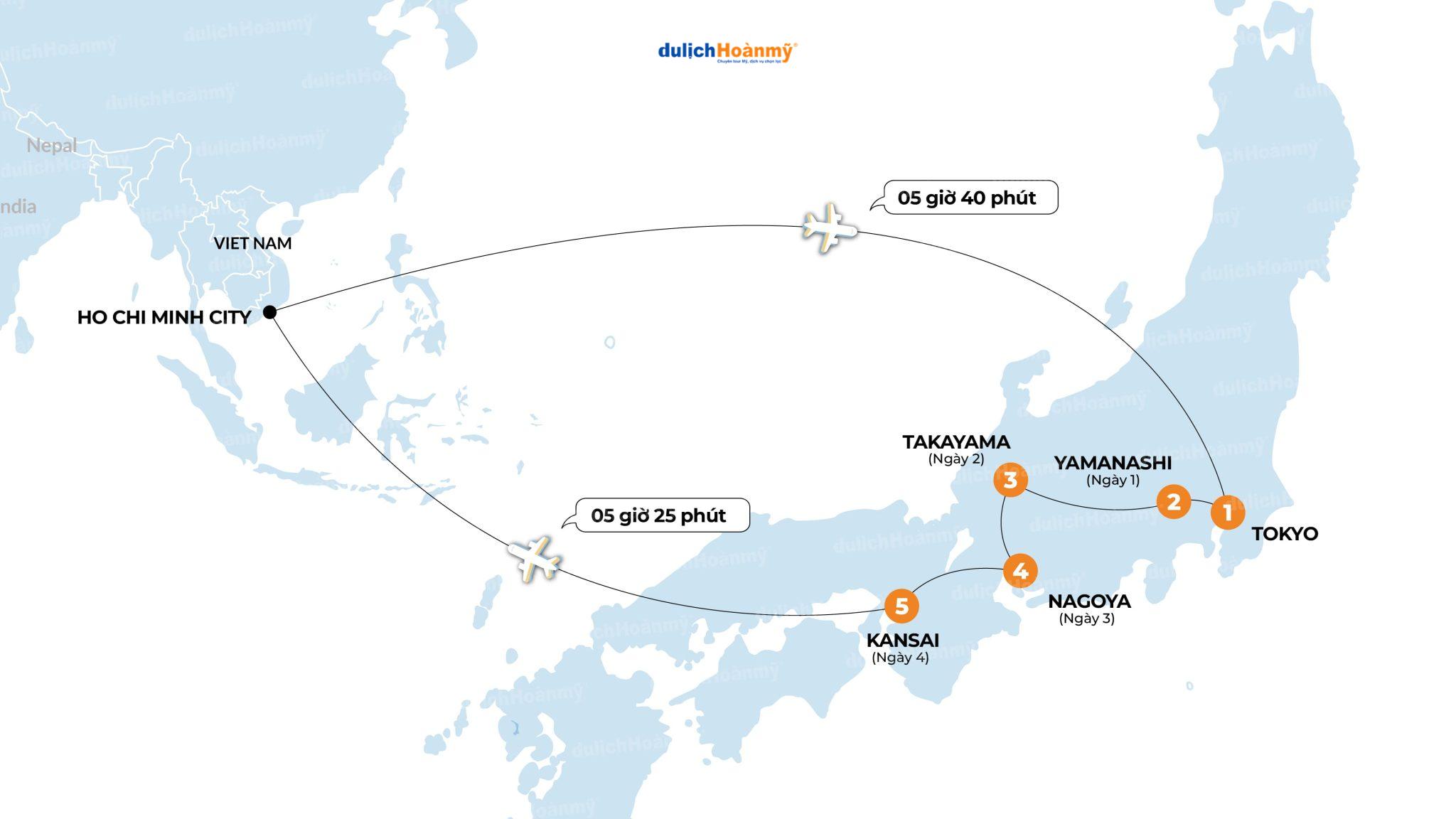 CT Tour NHẬT BẢN CDV TET - Map (1)