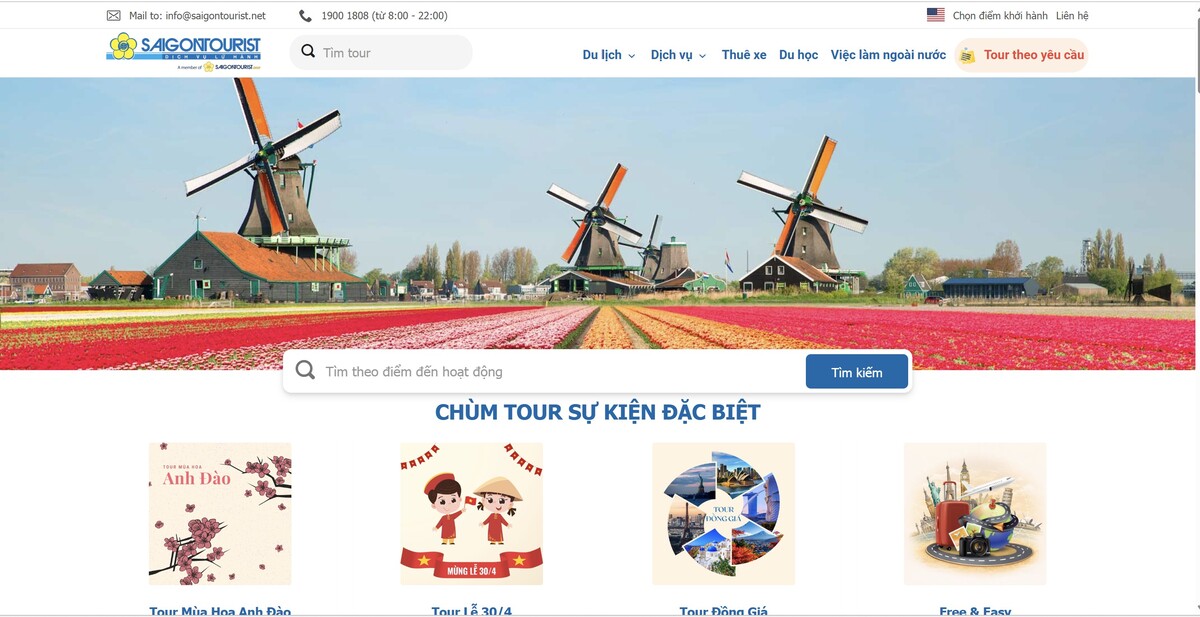 Top 10 Website đặt tour du lịch uy tín, nhanh chóng nhất hiện nay 3 Website của Saigontourist